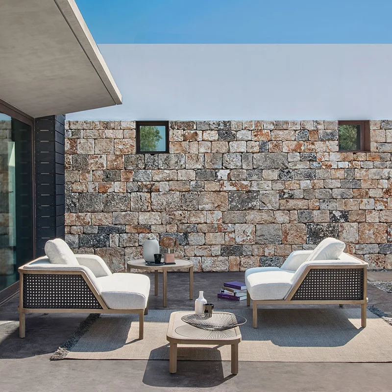 

Modern simple outdoor rope sofa, model room balcony terrace single double sofa combination, outdoor furniture
