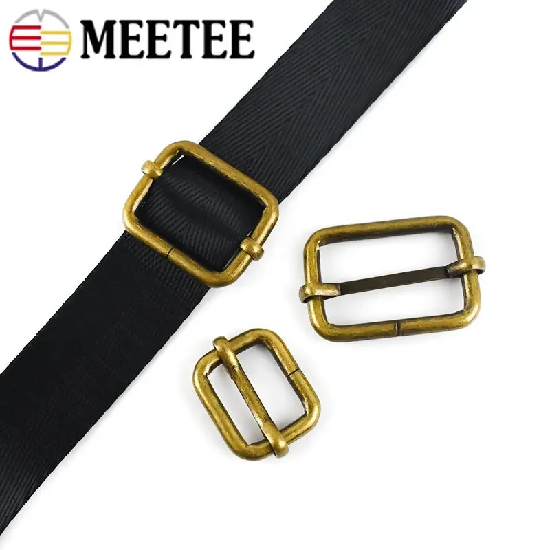 10 Pz Bronzo Fibbie 20/25/32/38mm Anello di Metallo Tri-glide Catenacci Borsa Cinghia Gancio Regolabile Cintura Tessitura Scarpe Accessori Hardware