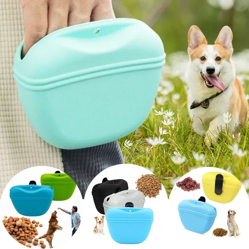 Silicone Dog Treat Bag Pet Portable Dog Training Waist Bag Outdoor Feeder Puppy Snack Pouch Food Reward Storage Bag Pet Supplies