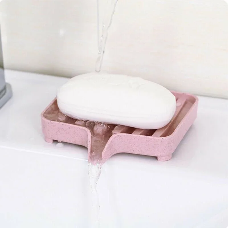 Bathroom Soap Dish Bath Storage Box Drain Tray Holder Soaps Holder for Bathroom Toilet Kitchen Rack Cases Supplies Gadgets 1pcs