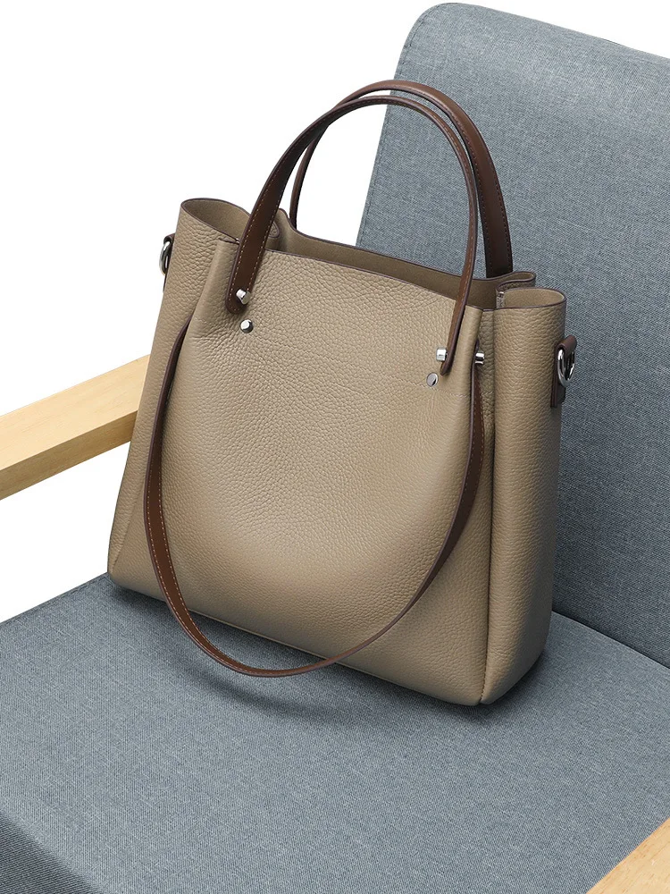 

Advanced texture, fashionable and versatile women's handbag, tote bag, simple leather shoulder bag