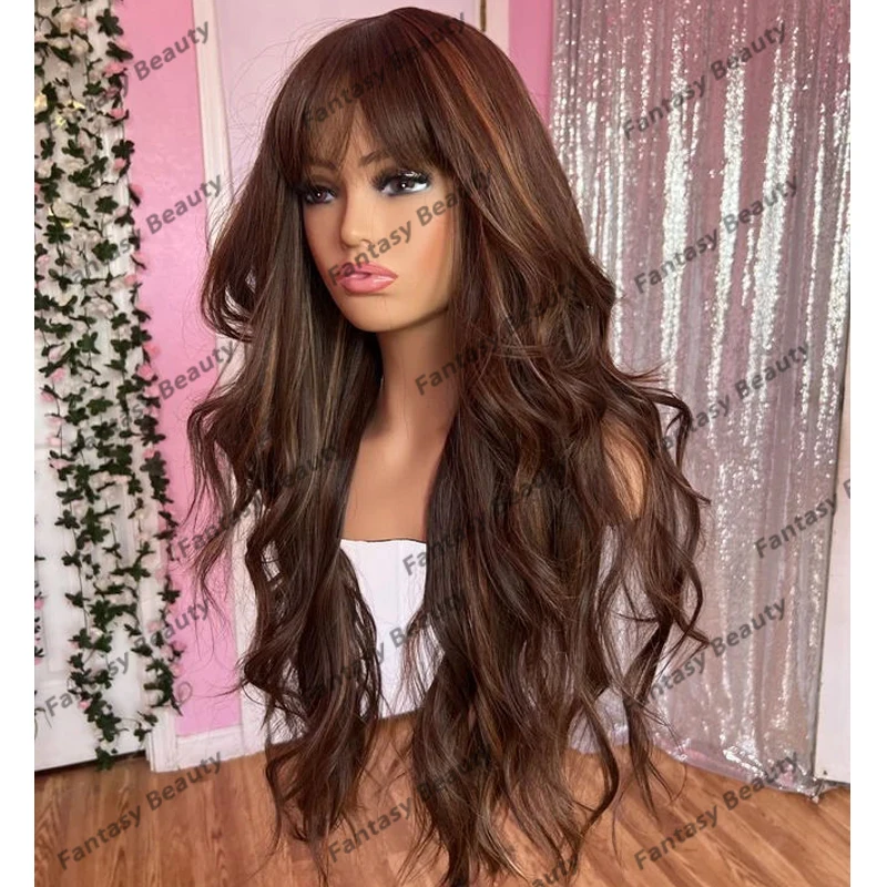 

Glueless Long 26Inches Highlight Balayage Blonde 100% Human Hair Wigs for Black Women Pre Plucked 13x6 Lace Front Wigs Baby Hair