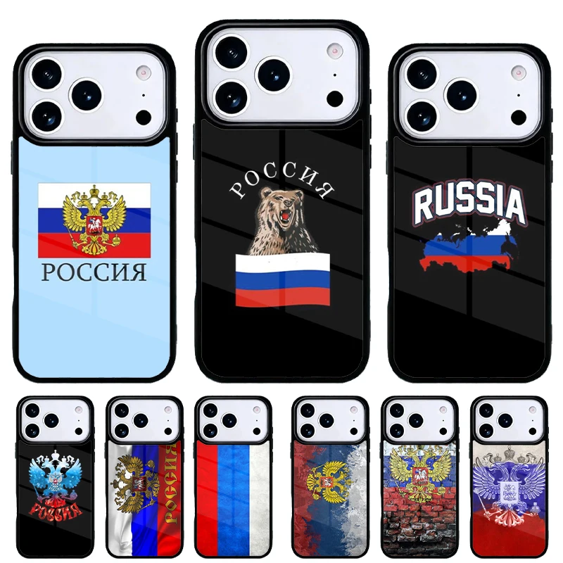 Funda bandera Rusia para iPhone 17 Air 16e 15 14 13 Pro Max