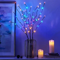 Bateria Powered luzes decorativas, enchimento de vaso Alto, Willow Twig, iluminado, ramo flexível para decoração de casa, 20 LEDs, 1 Pc, 2 Pcs, 4Pcs