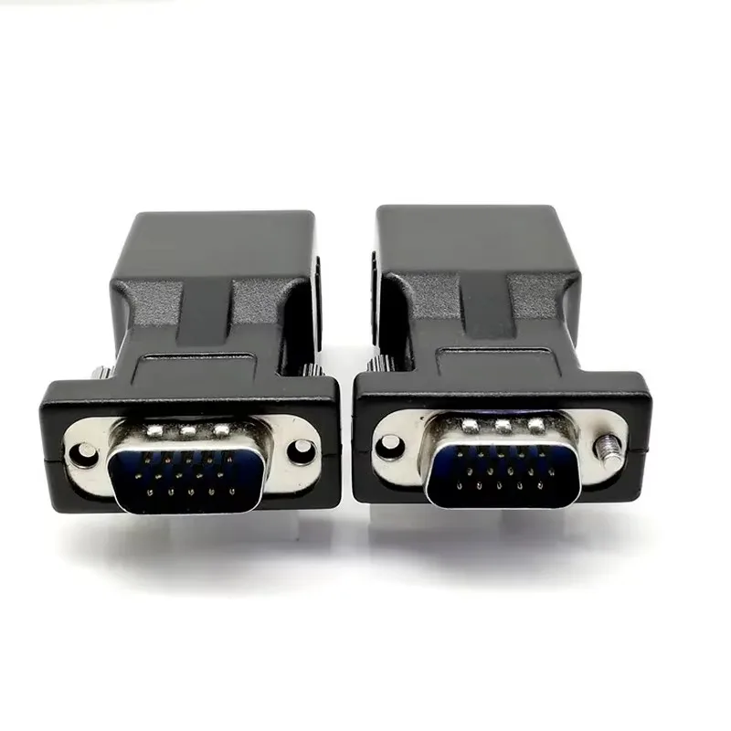 15핀 VGA 암-RJ-45 암 커넥터 카드 VGA RGB HDB 확장기-LAN CAT5 CAT6 RJ45 네트워크 이더넷 케이블 어댑터