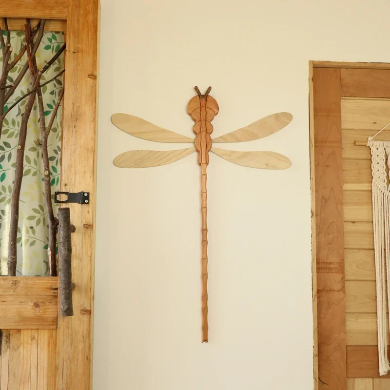 

Solid Wood Dragonfly Clothes Rod Creative Drying Rack Delicate Wall Decoration Clothes Fork for Home Use Hanger