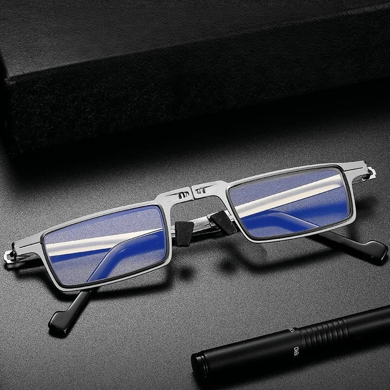 2pcsRetro Foldable Ultra Light Reading Glasses with High-definition Anti Blue Light Radiation for Middle-aged and Elderly People