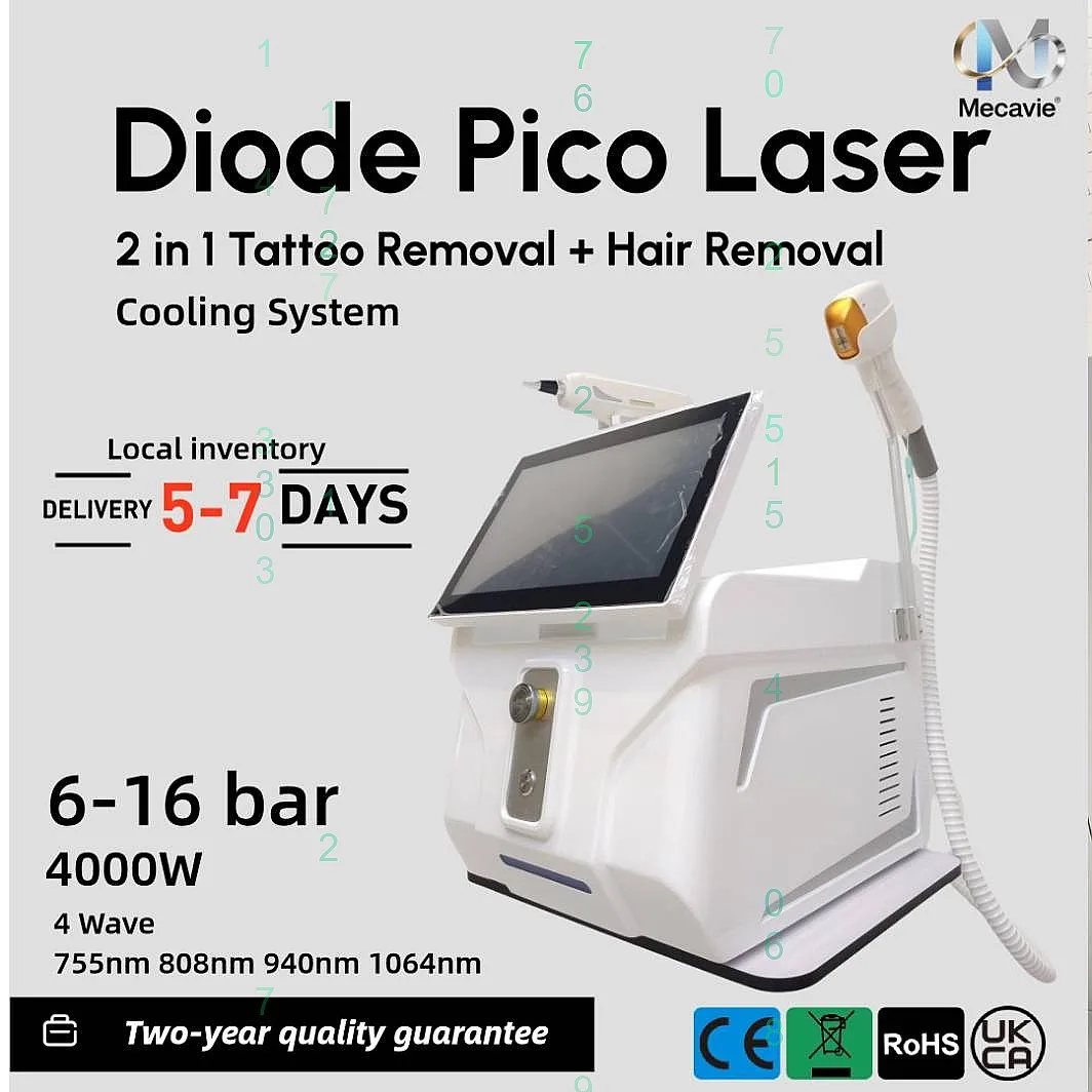 

808nm 755nm 940nm 1064nm 4000W Diode Laser Hair Removal Machine 4 Wavelengths Painless Permanent Portable for Salon