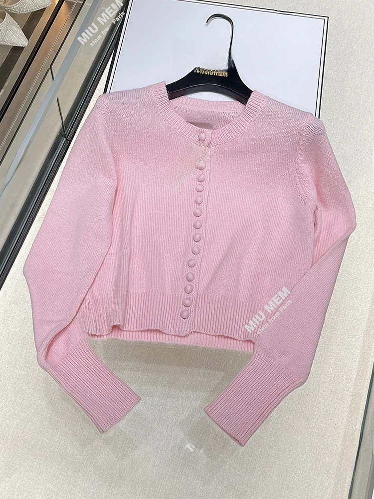 

Sweet Sle ort Knitted Open Cardigan Top Women's Faion Autumn Gentle Fit Miumem Brand Polyester Fiber Long Sve Regula...