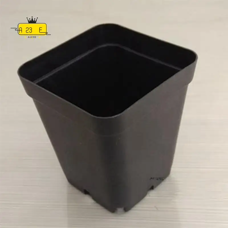 

A23E-100PCS Plant Disposable Flower Pot Small Black Square Cutting Seedling Plastic Square Pot