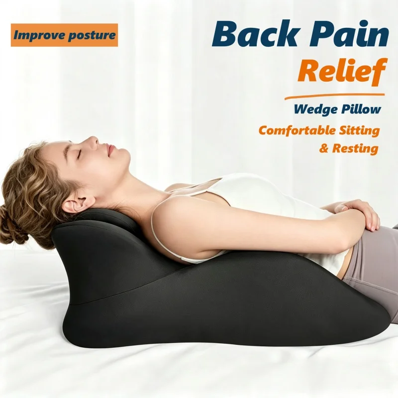 Multi-Functional Body Pillow, Ergonomic Wedge-Shaped Pillow, Lounge Cushion, Detachable Washable Cover, Chair Pillow Couple Use