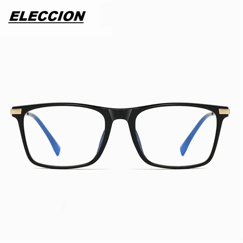 ELECCION Fashion TR90 Glasses Frame Men Myopia Prescription Square Optical Spectacles Frame Spring Hinges Eyewear