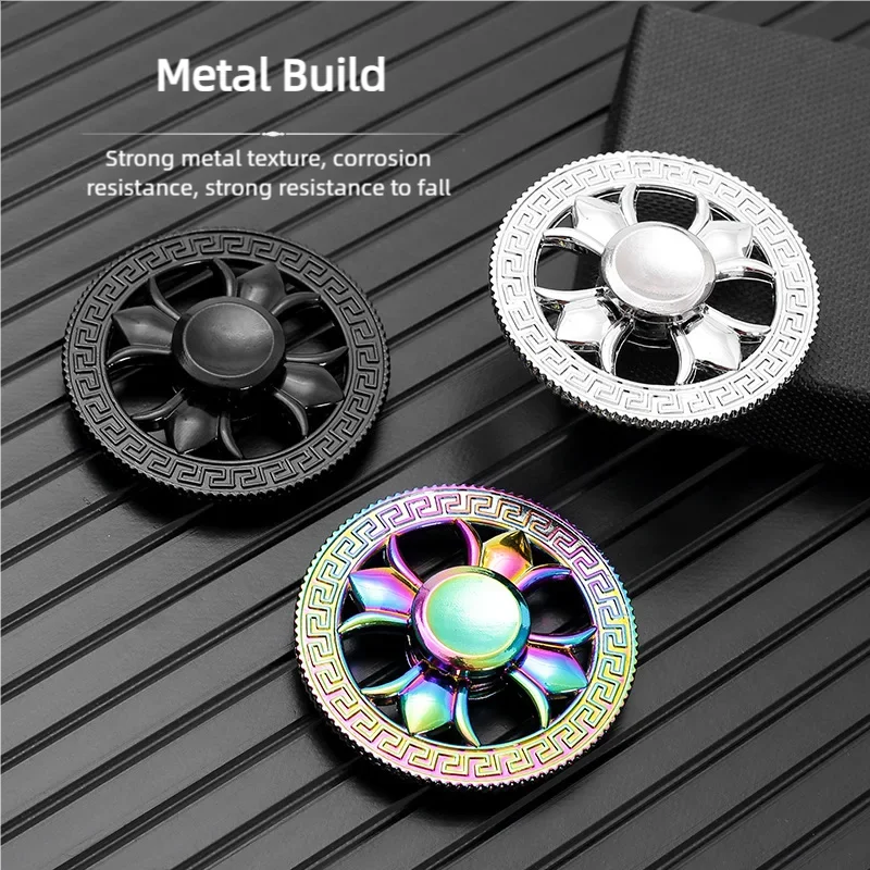 EDC 金属フィジェットスピナーカラフルな亜鉛合金スピニングジャイロストレスリリーフハンドスピナーおもちゃ回転抗ストレスそわそわおもちゃ