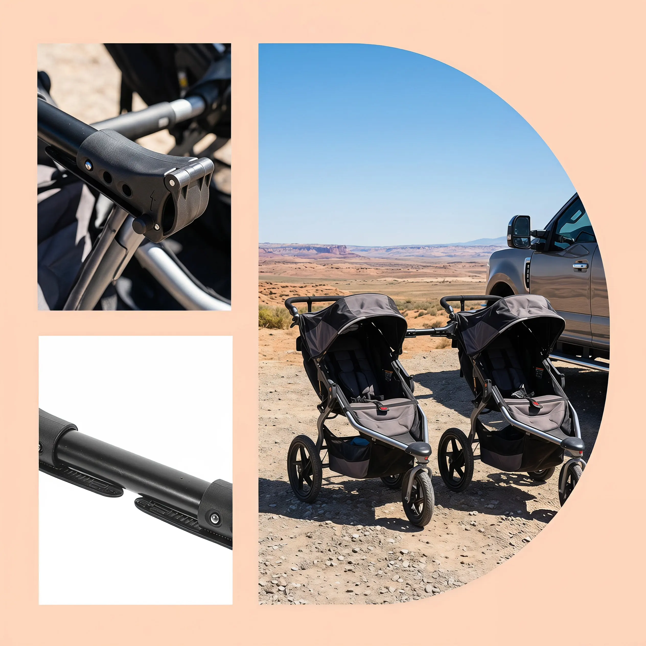 3Pcs Twin Stroller Accessories Pram Connector Baby Connectors Aluminum Adjustable Universal Cart Dual
