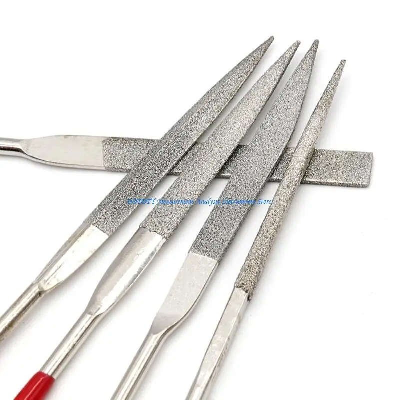 367d 10pcs Diamond File Set Plastic Handling Metal Stone Sticking Flat DiamondIgle