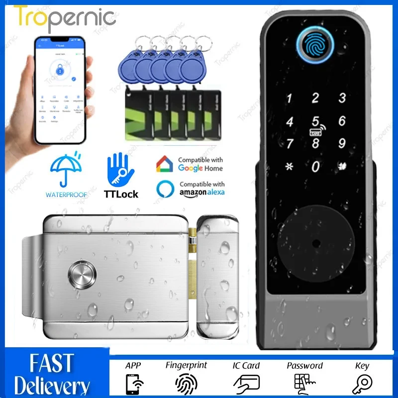 

Waterproof TTLock App Outdoor Gate Fingerprint Lock Smart Door Lock Smart Bluetooth Digital APP Keypad Code Keyless Door Lock