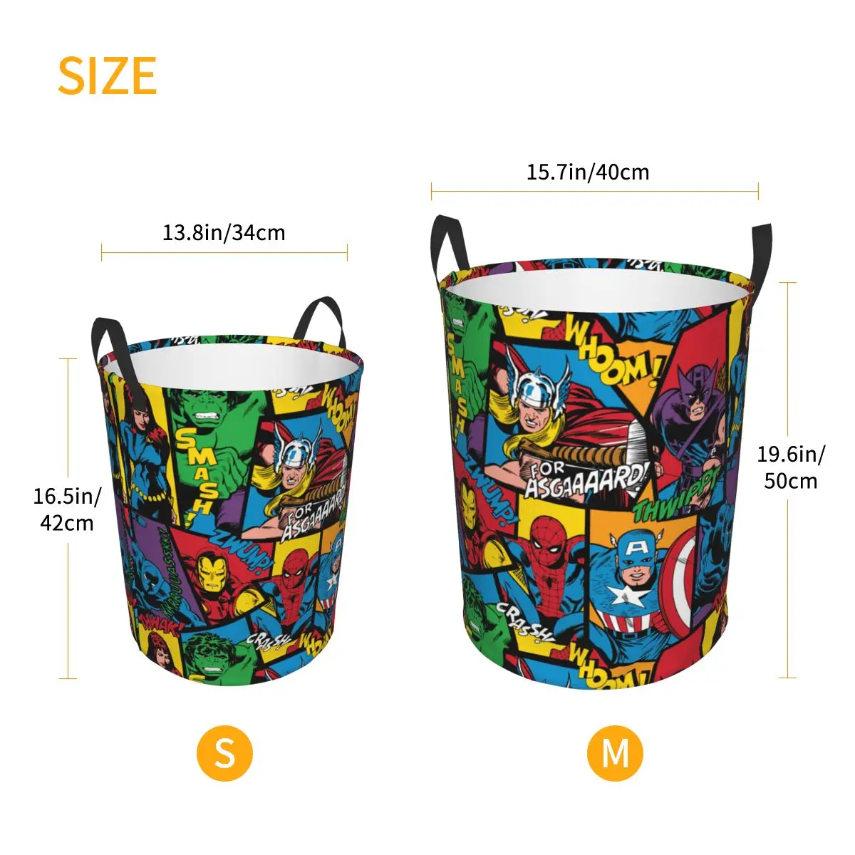 Custom Superheros Movie Collection Laundry Hamper Large Clothes Storage Basket Spider Man Comics Toys Bin Organizer for Nursery