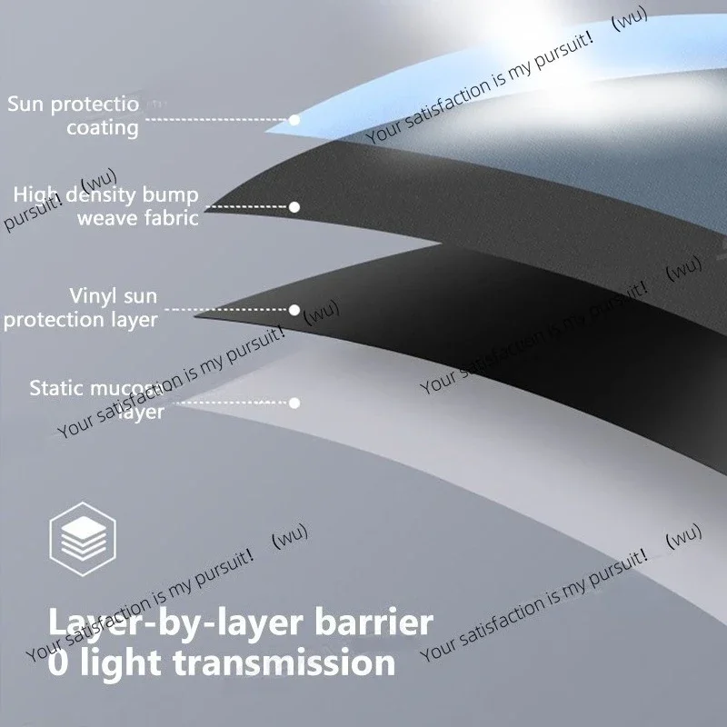 Four-layer car sunshade, side window electrostatic curtain, sunscreen 99.9% UV blocking, foldable