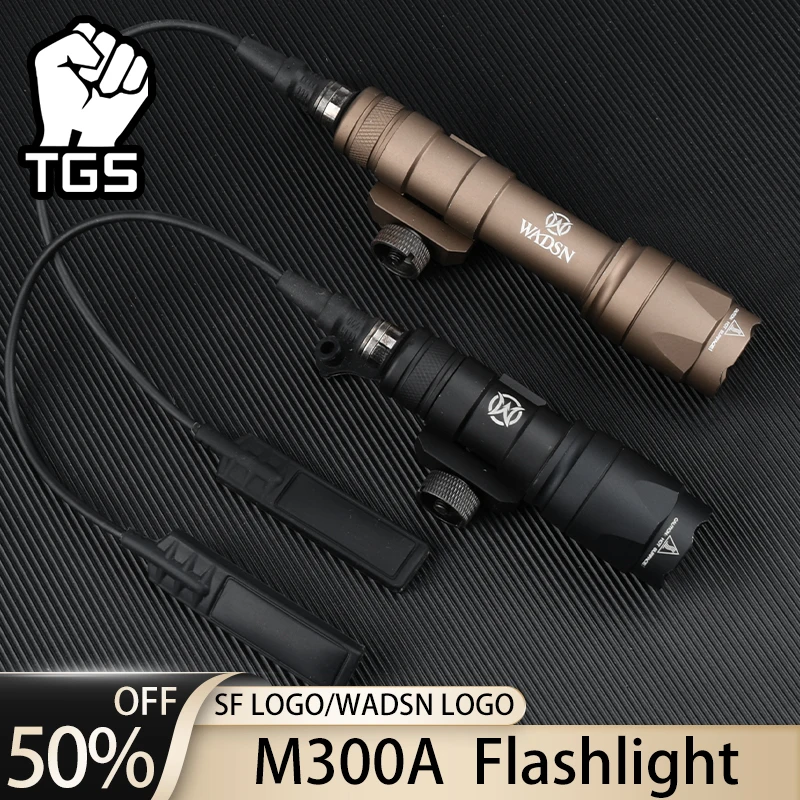 

WADSN Surefir M300A M600C Tacitc Flashlight Mini Weapon Scout Hunting LED Light Fit 20MM Rail Momentary-on Constant-on Tail PEQ