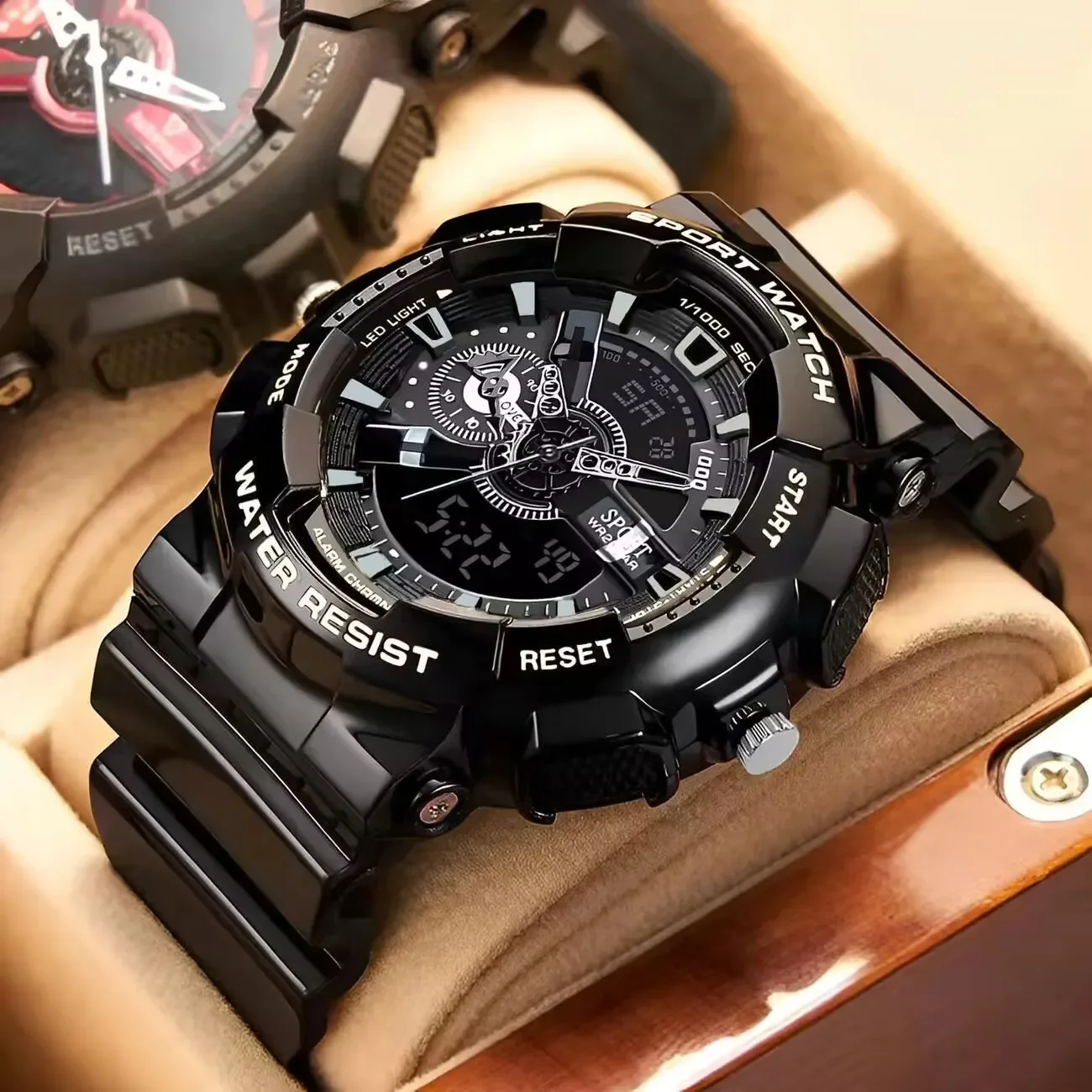 2024 New Youth Sport Digital Watch Men Shockproof Waterproof Dual Wristwatches LED  Alarm Clock Mens Watches Cool  Vogue