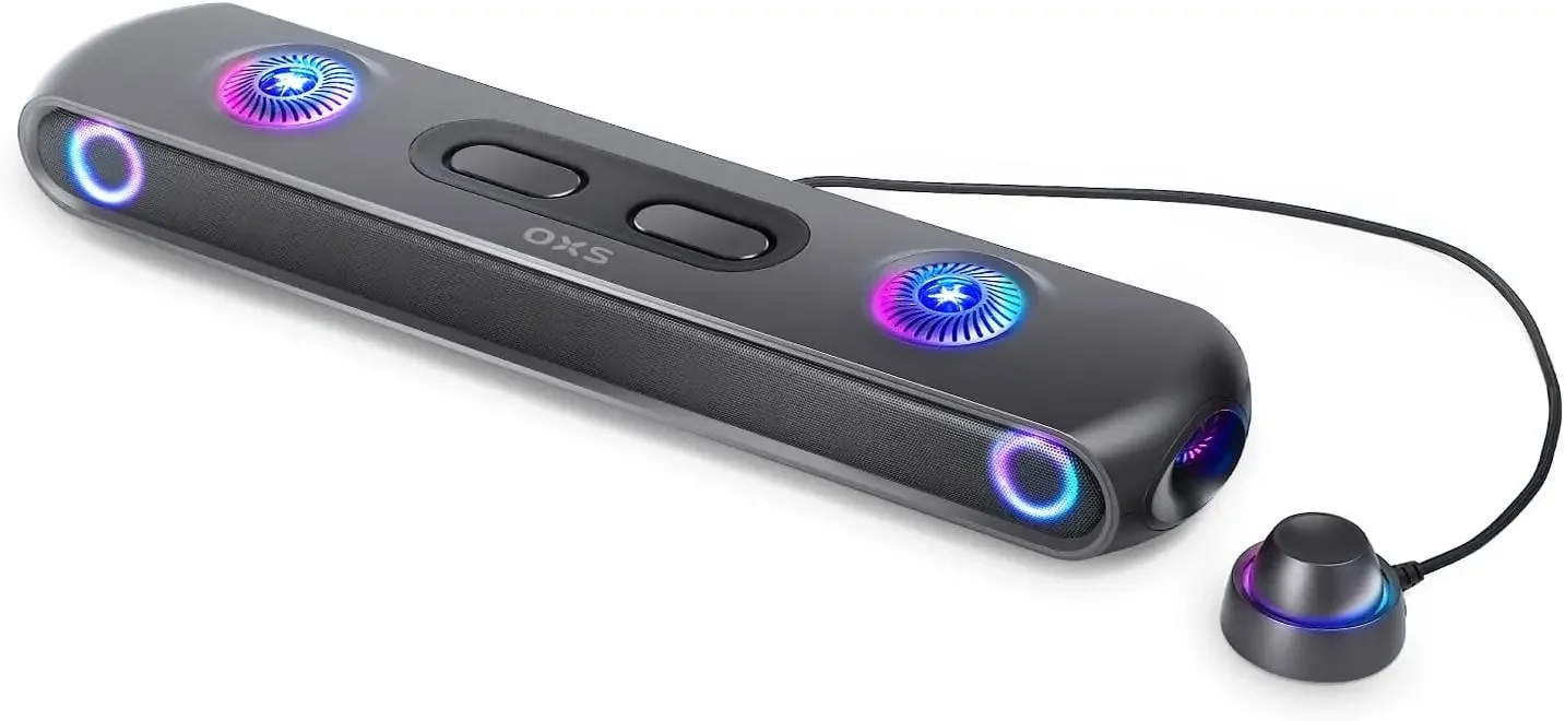 

Gaming Soundbar with 5.1.2 Dolby Atmos Surround Sound System, Built-in Woofer, Bluetooth Multi-Connection, 3 Pro Gamer Modes