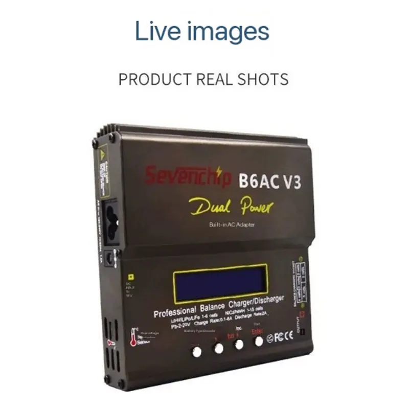 

B6ACV3 Модернизированное балансное зарядное устройство, модель 2-6S, литиевая батарея, измерение внутреннего сопротивления, 80 Вт, кроссоверная машина