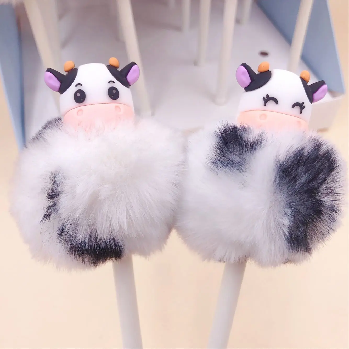 Cute Plush Cow Gel Pen Creative Press Office Gift School Supplies Stationery Kawaii Funny Pens