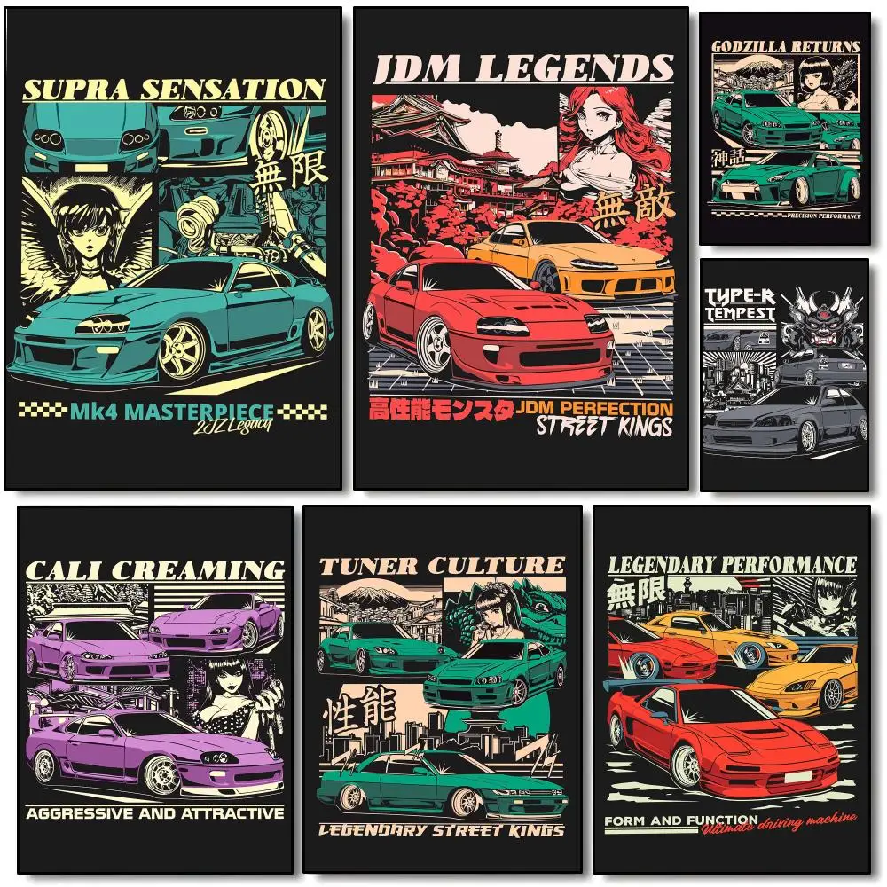 Retro JDM Racing Poster Modern Aesthetic Wall Art | Stylish Bedroom Home Decor & Unique Gift Ideas