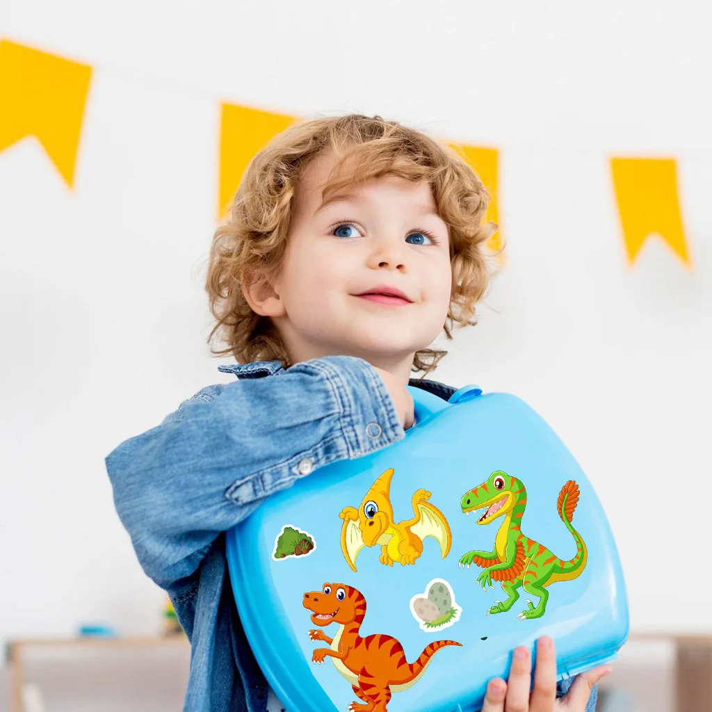 8 Sheets Cute Dinosaur Puzzle Stickers Make a Face Decals Stickers For Notebook Phone Laptop DIY Decoration Waterproof Stickers