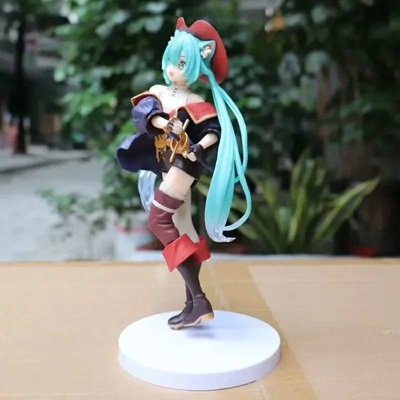 Anime Hatsune Miku Figure Fairy Tale Wonderland Hatsune Miku Puss In Boots Kawaii Action Figures Adult Collection Model Toy Gift