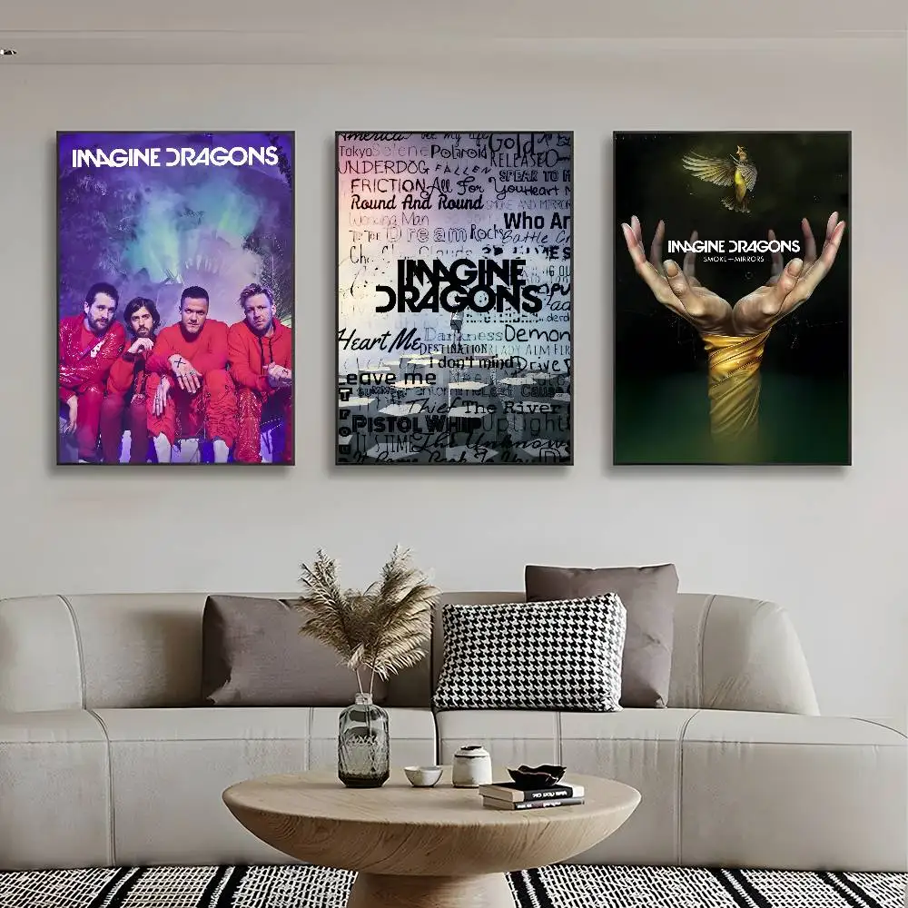 ملصق على شكل عظام D-Dragons من Rock Band Imagine HD جدار لاصق مقاوم للماء لغرفة المعيشة وغرفة النوم والديكور الجمالي #3