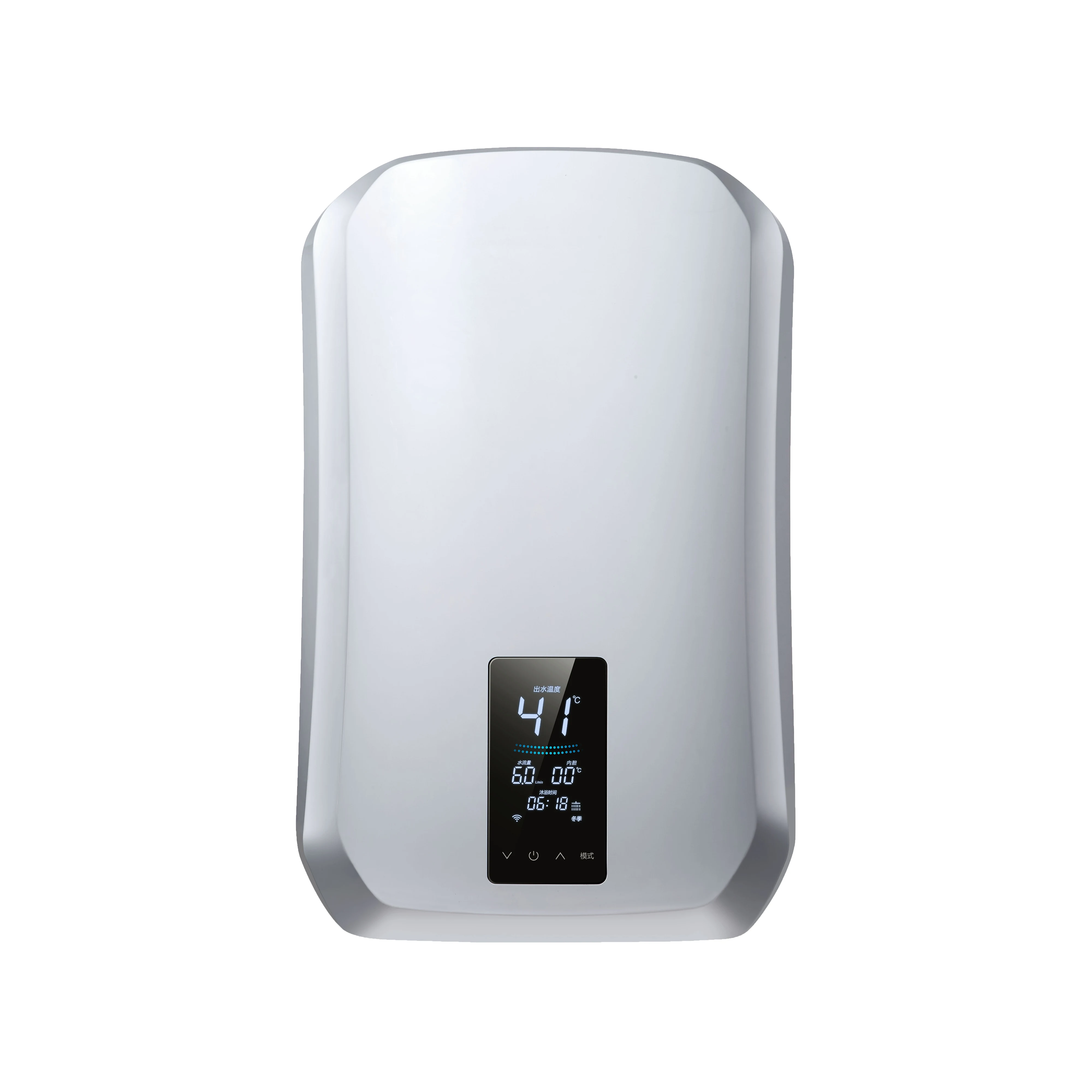 

Commercial Tankless Electric Water Heater High-Demand Wall-Mounted Household Hotels RVs Plastic Housing LED Temperature Manual