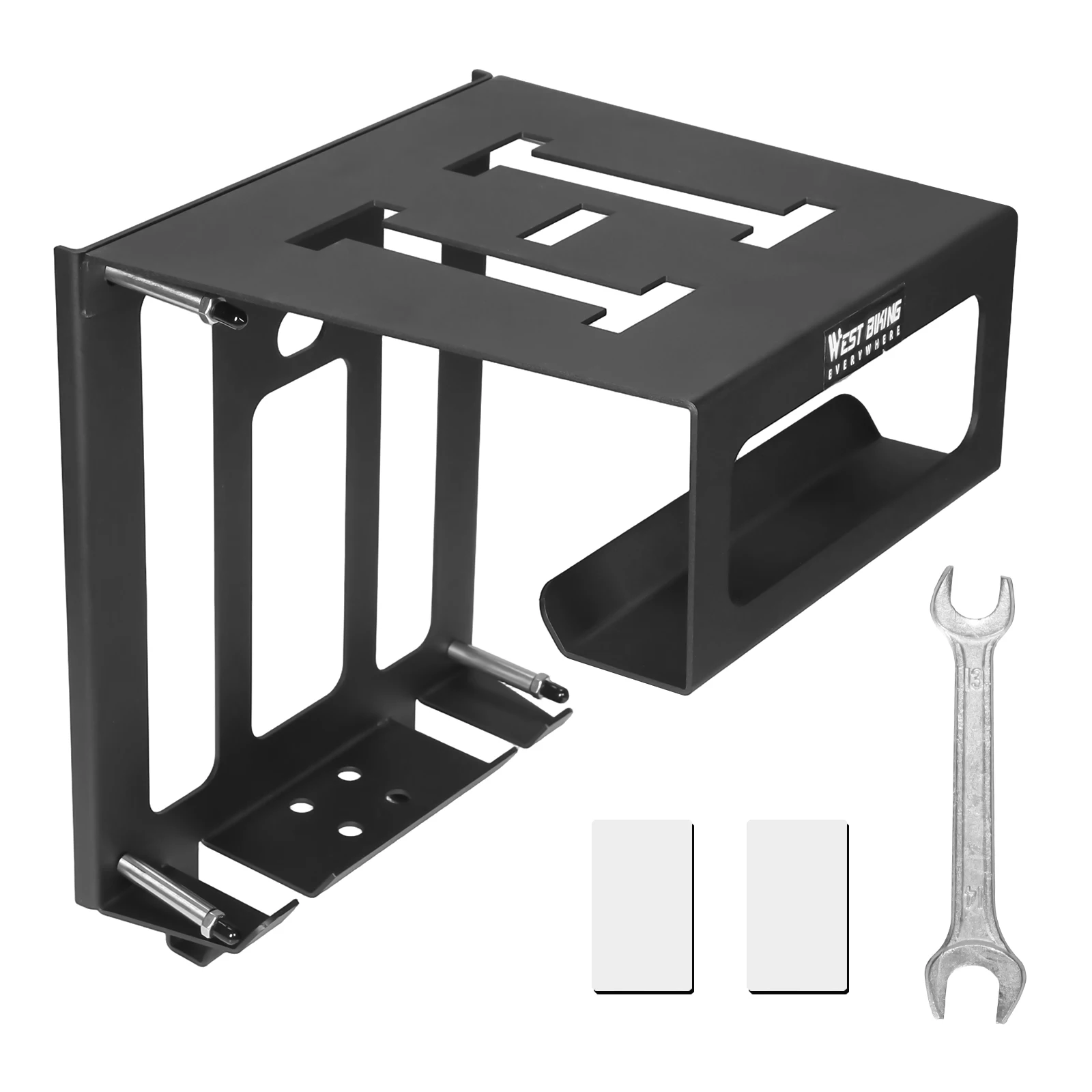 

Bike Wall Mount Rack with Shelf and Hooks Cycling Wall Mounted Holder Hook Can Hold Up To 55 Lbs for Garage Or Indoor Use