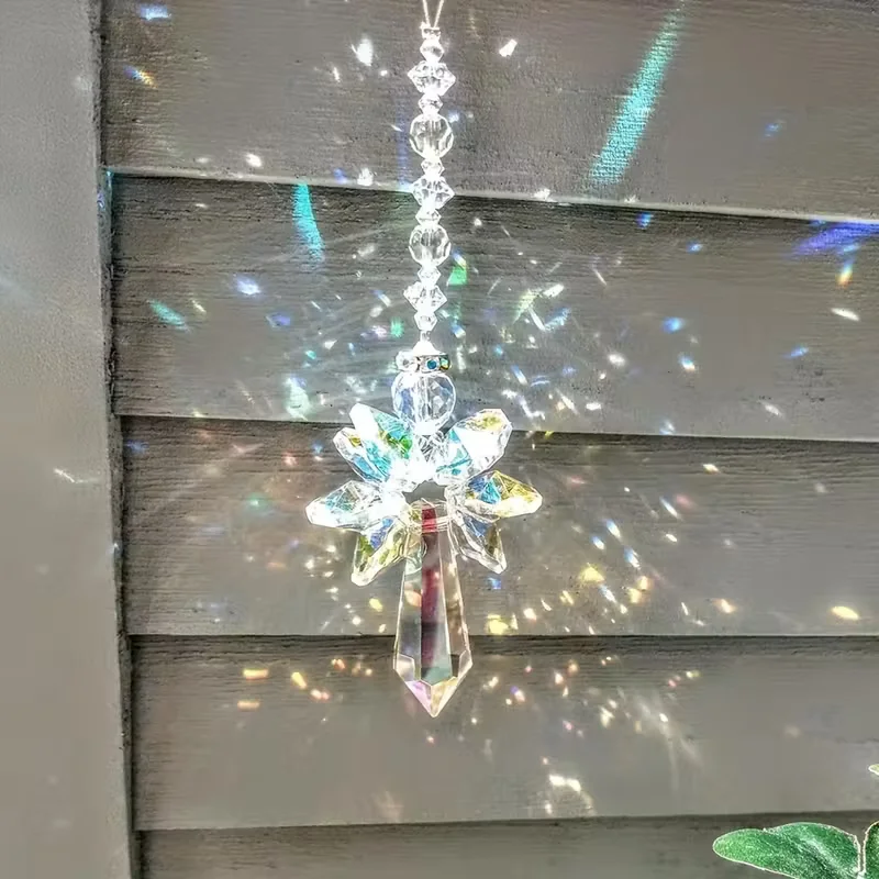1 piece of angel light catcher - elegant pendant, with a teardrop-shaped crystal pendant, suitable for home, car, wedding, birth