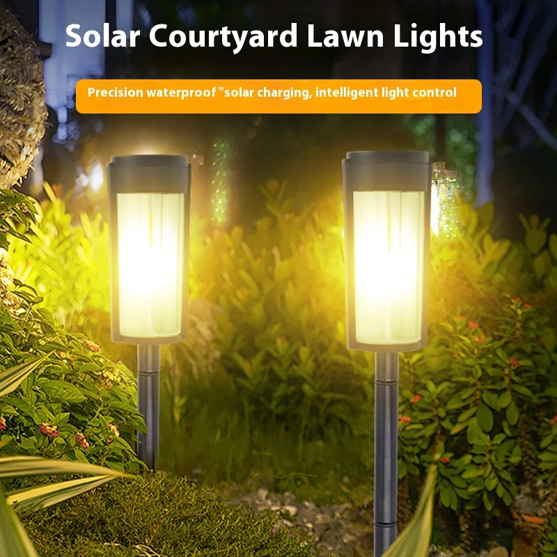 LED Solar Lawn Light Rainproof Tungsten Landscape Lamps Garden Ambience Decoration Outdoor Lighting Path Yard Patio Floor Lamp