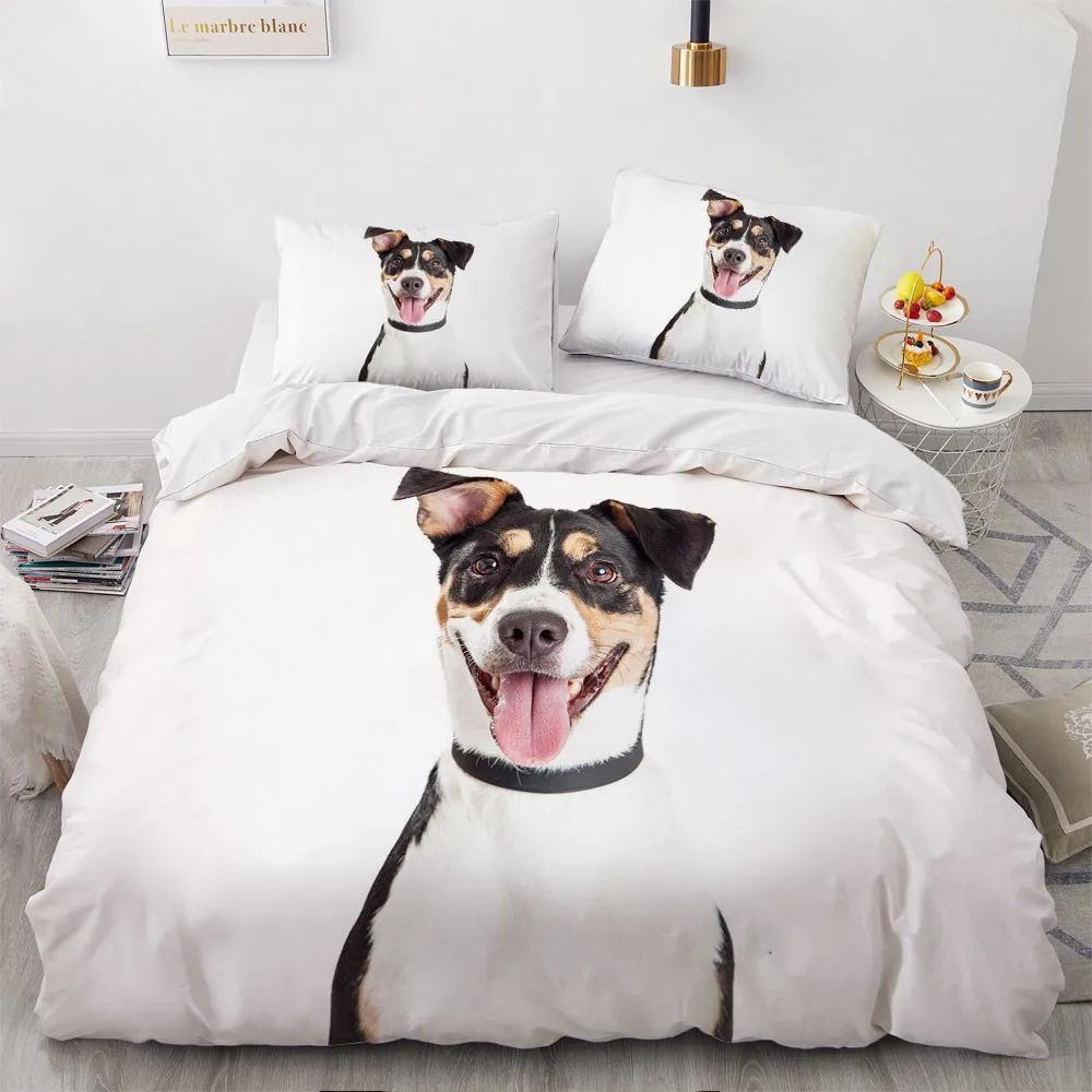 

Animal Dog Duvet Cover King Queen Size Kids Cute Pet Puppy Them Bedding Set Corgi Golden Retriever 2/3pcs Polyester Quilt Cover