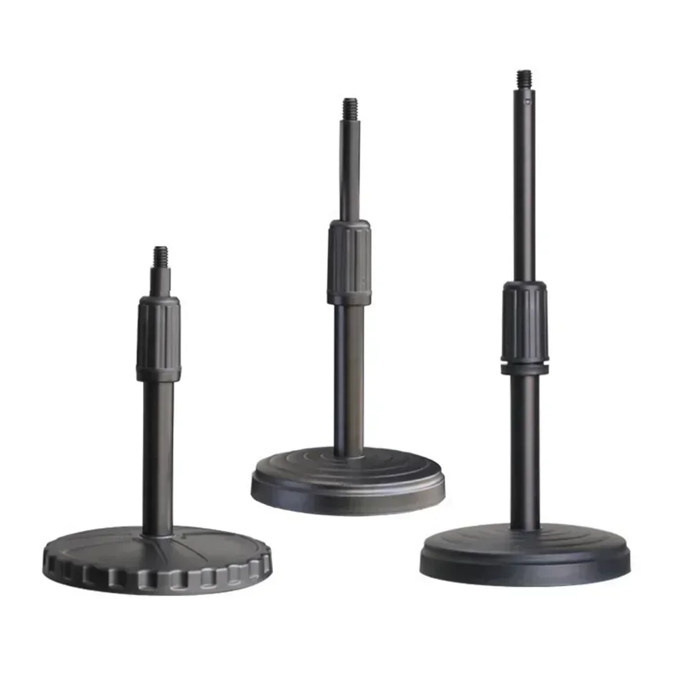 Soporte para micrófono Soporte para micrófono Soporte para teléfono Soporte para micrófono Base redonda Altura ajustable Cámara Soporte para micrófono para teléfono inteligente