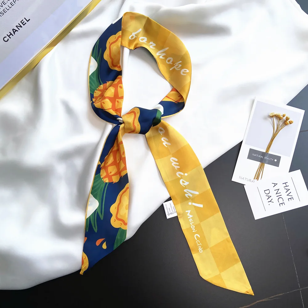 Star with The Same Headband, Korean Version of Small Fresh Ins Fruit Series Small Scarf, Silk Scarf, Scarf Customization