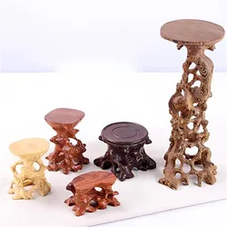 Root Carving Base, Solid Wood, strange Stone, Purple Clay Pot, Vase, Flower Pot, Handicraft, Wooden Bracket