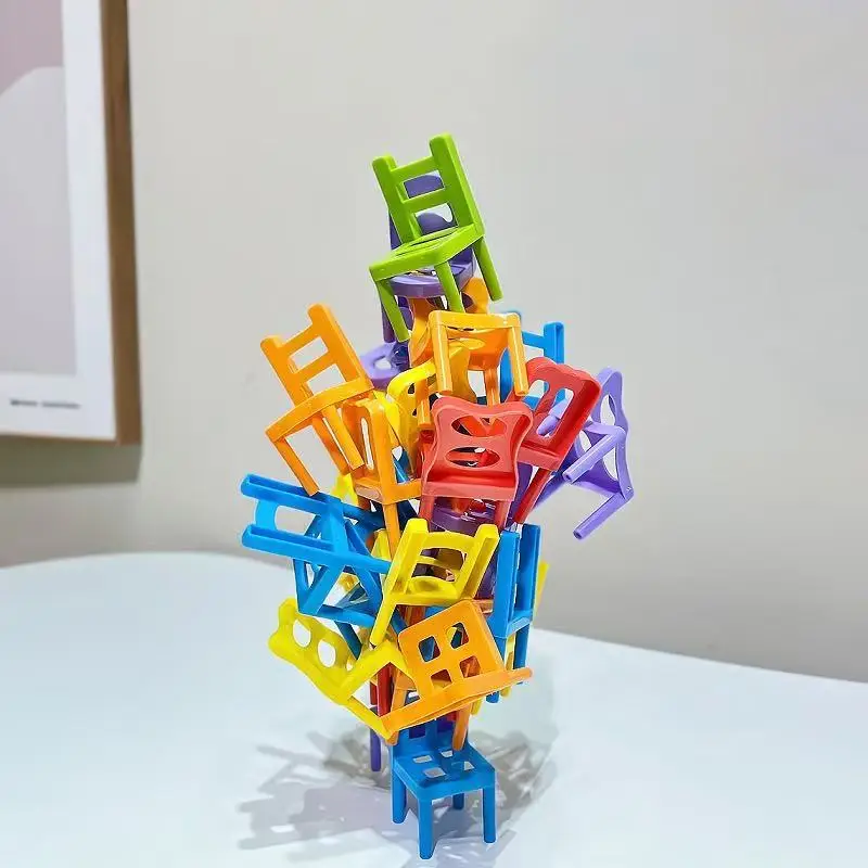 Educational toy folding chair. Stack the chairs freely and let your imagination run wild. Parent-child interaction. Gift.