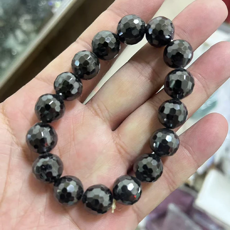 

Браслет Goodluck с черным кубическим цирконием и драгоценными камнями для мужчин, женщин, круглый браслет из бисера для защиты 10-12 мм