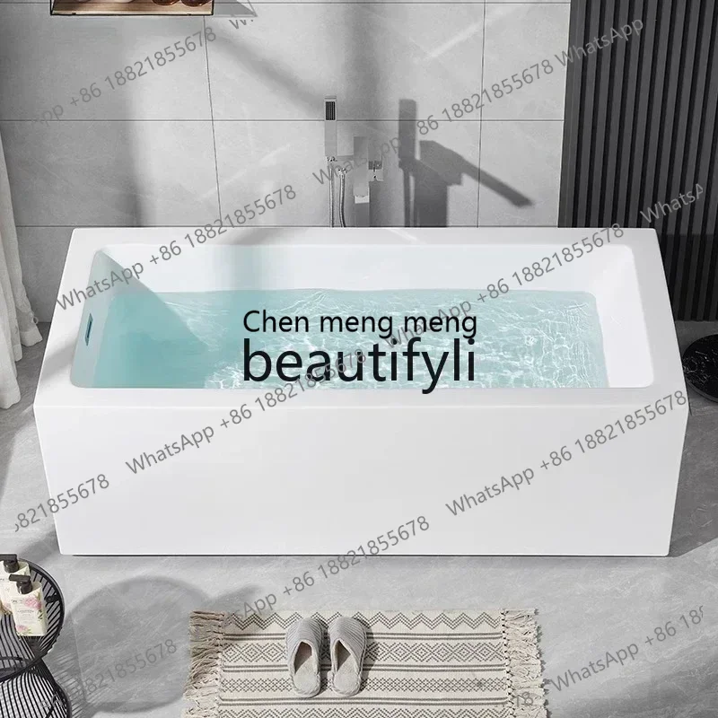 zq1Acrylic Freestanding Deepened Home Fashion Simple Vertical Wide Side Hotel Bathtub 1.2-1 m