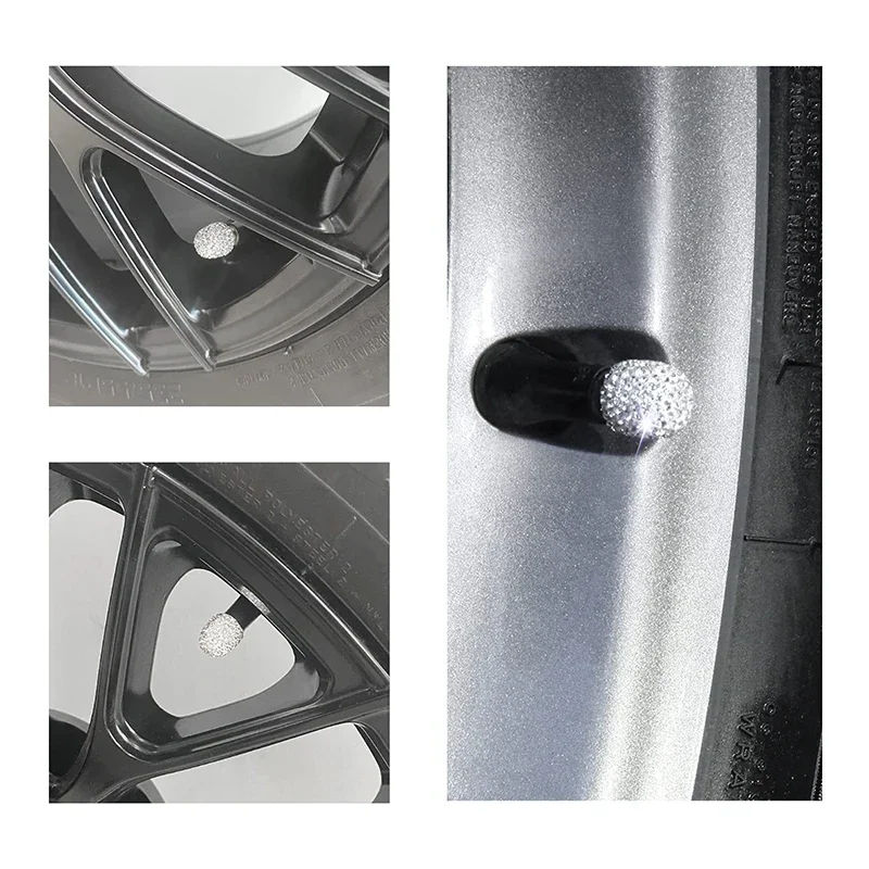 

Wheel crystal diamond dustproof external decoration accessories 2/4pcs rhinestone car tire valve cap