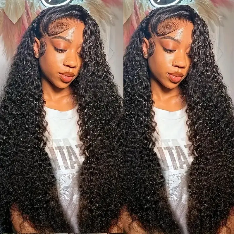 Rosabeauty Deep Wave HD 13X6 Transparent Water Wave Lace Frontal Wigs 30 40 Inch 13X4 Front Human Hair Wigs 150 180 Density