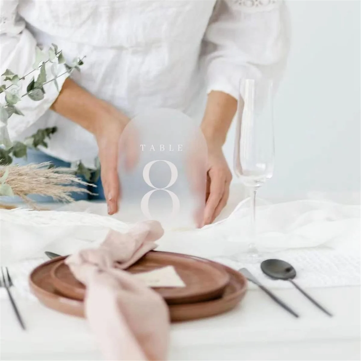 Numeri da tavolo ad arco smerigliato per matrimonio, confezione da 20 cartelli da tavolo in acrilico ad arco smerigliato da 5 x 7 pollici, perfetti per la decorazione della tavola