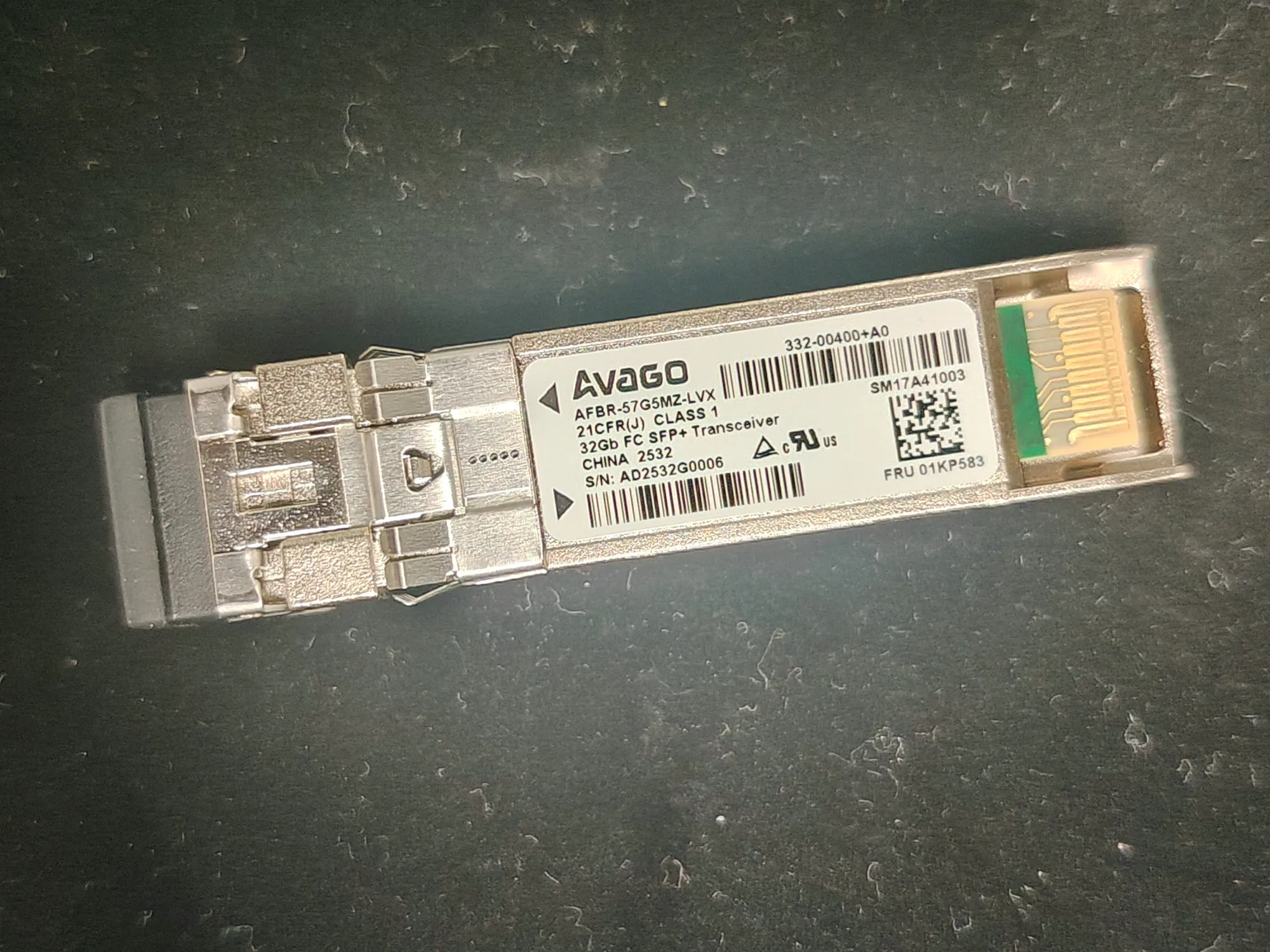 Original AVAGO Transceiver 32G SFP 332-00400+A0 AFBR-57G5MZ-LVX 01KP583 5552781-A