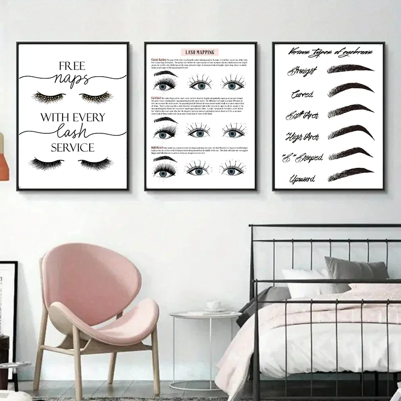 Lash Extensions Technician Guide Posters and Prints Makeup Wall Art Picture Room Decor Eyelash Business Form Art Canvas Poster