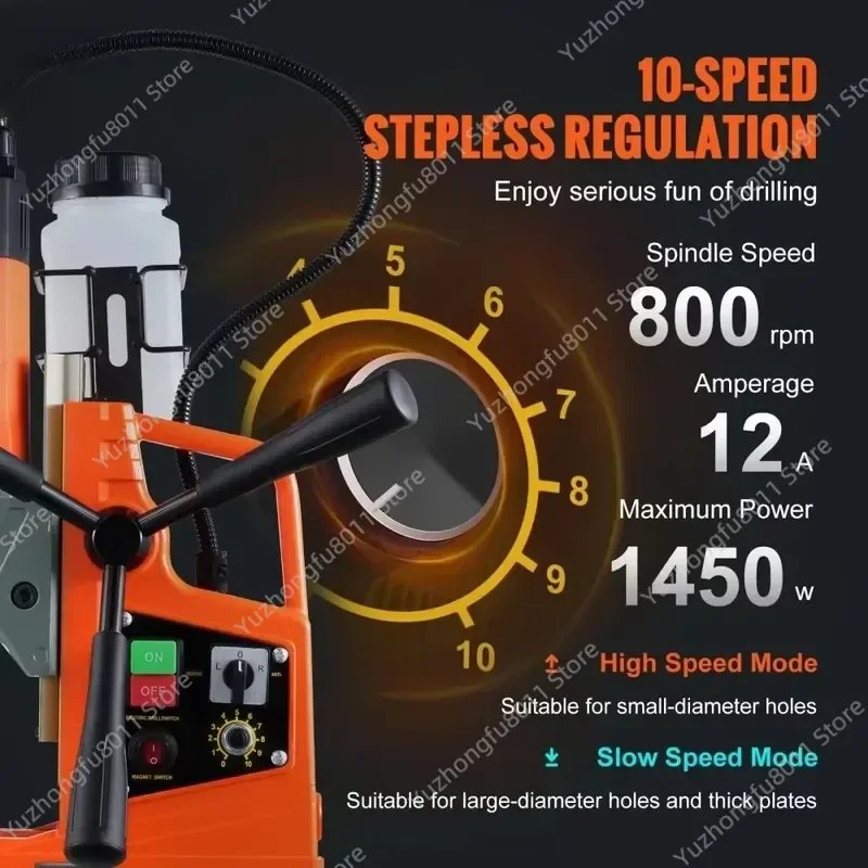 for Portable Variable Speed Magnetic Drill Press with Boring Function Industrial Mag Drilling Machine for Metalworking