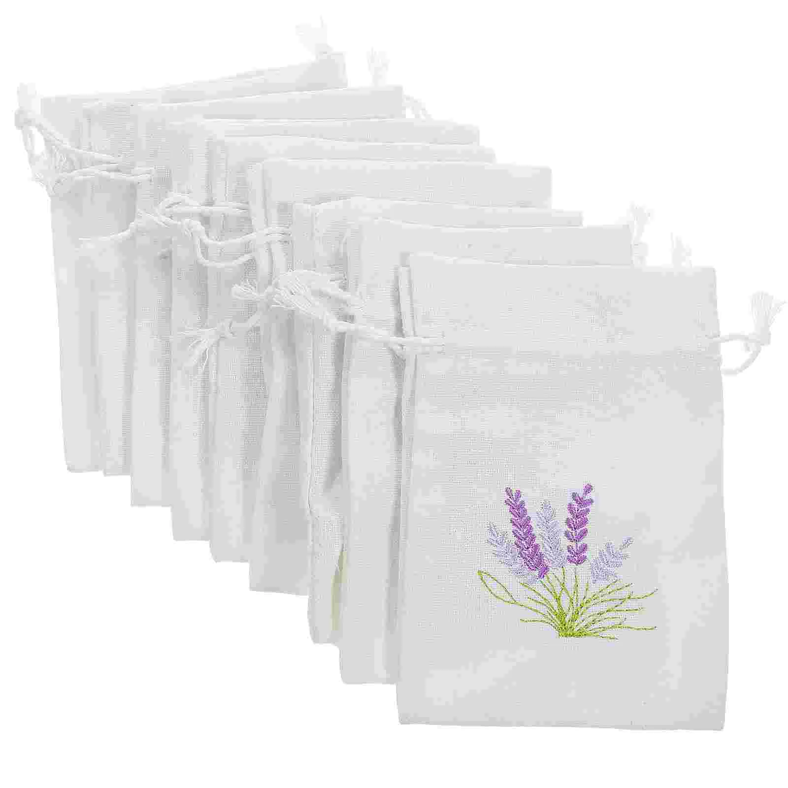 10 Pcs Drawstring Bag Lavender Sachet Miss Empty Fragrance Cotton Tote Storage Bags