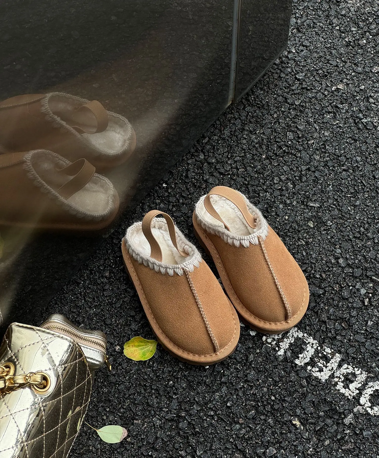 2024 New Children Cotton Slippers Winter Baby Genuine Leather Home Cotton Shoes Boys Girls Warm Slippers